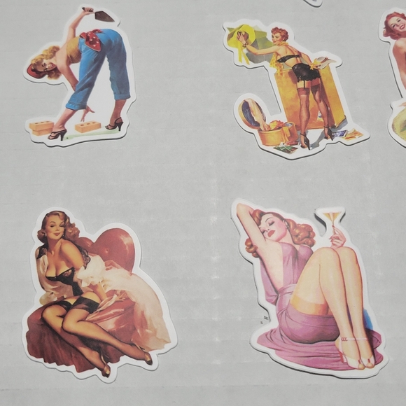 21 Piece Vintage Pin Up Girl Retro Stickers  NEW - Picture 3 of 9